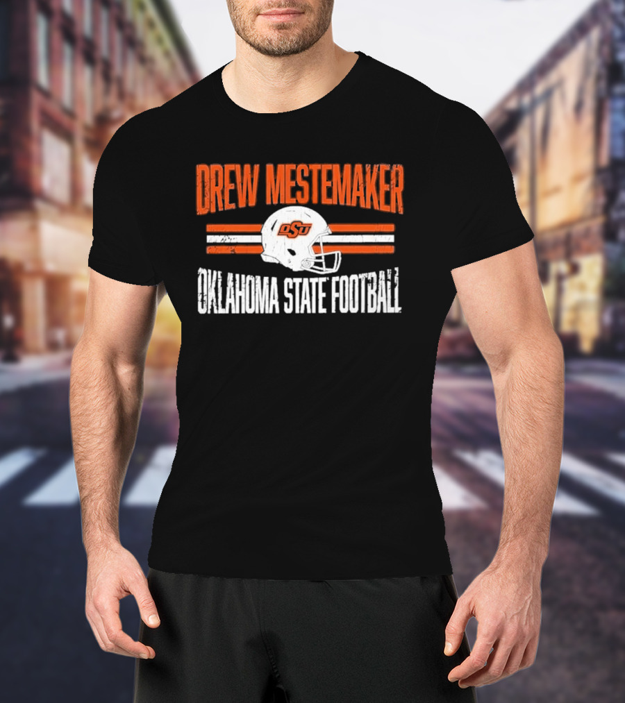 Drew Mestemaker OSU Oklahoma State Football Distressed Vintage Look T-Shirt