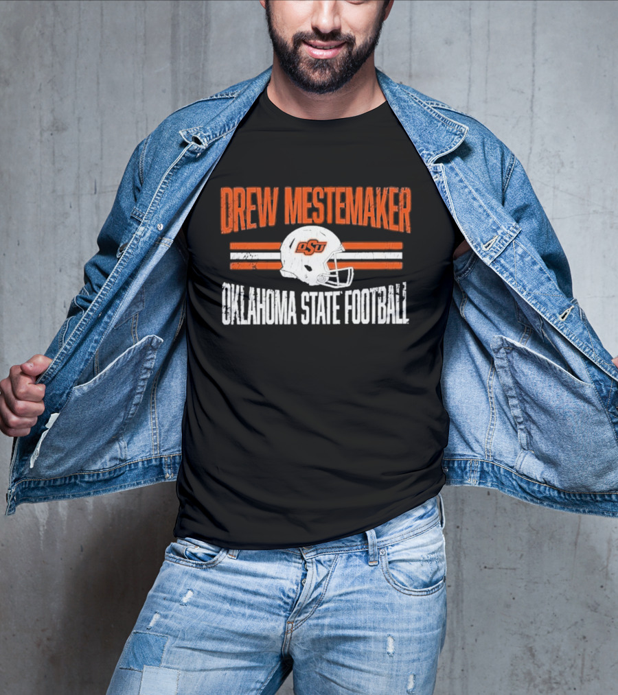 Drew Mestemaker OSU Oklahoma State Football Distressed Vintage Look T-Shirt