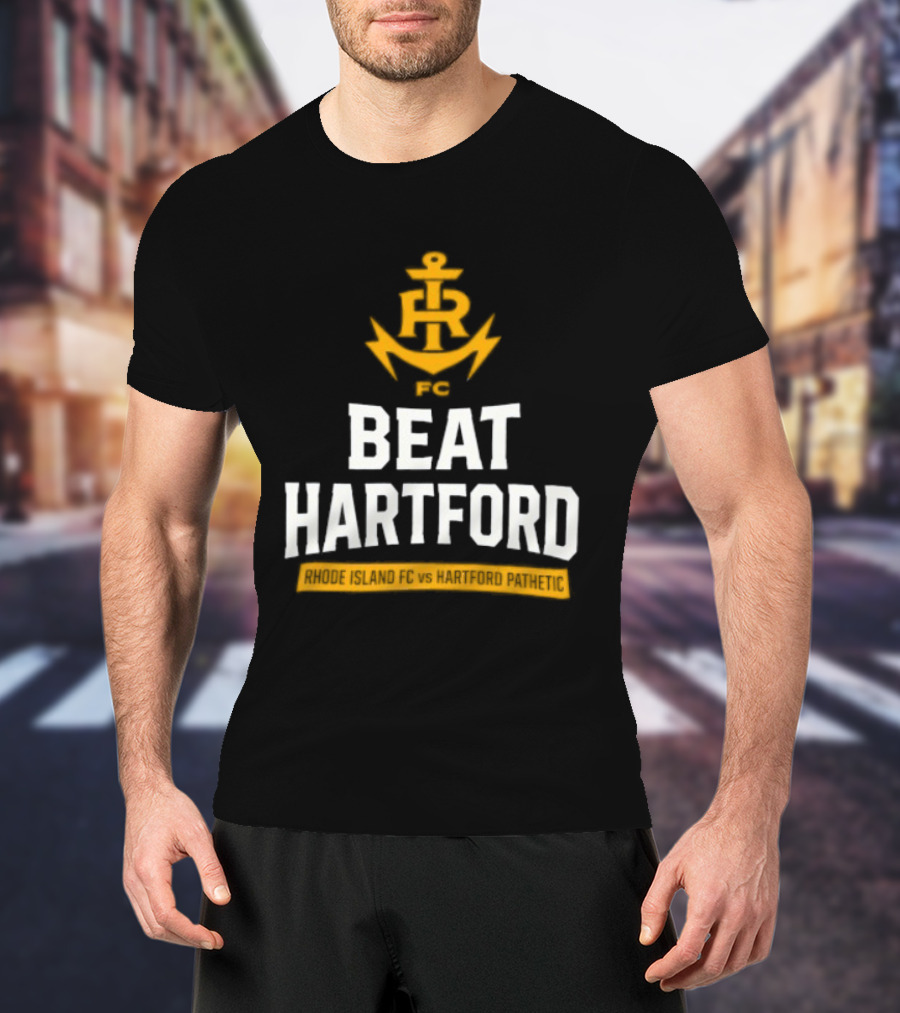 Rhode Island FC Beat Hartford Anchor Icon Above T-Shirt