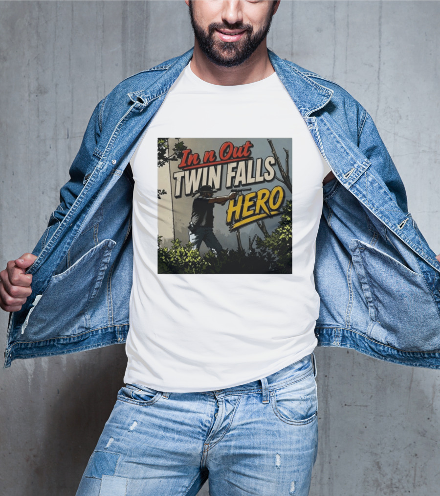 In N Out Twin Falls Hero 2026 Action Scene T-Shirt