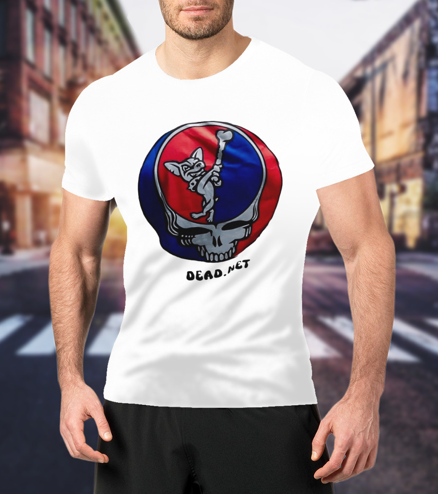 El Paso Dead.Net Skull With French Bulldog And Bone T-Shirt