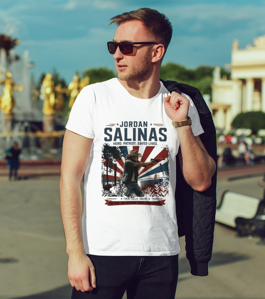 Jordan Salinas Hero Patriot Saved Lives Twin Falls Idaho T-Shirt
