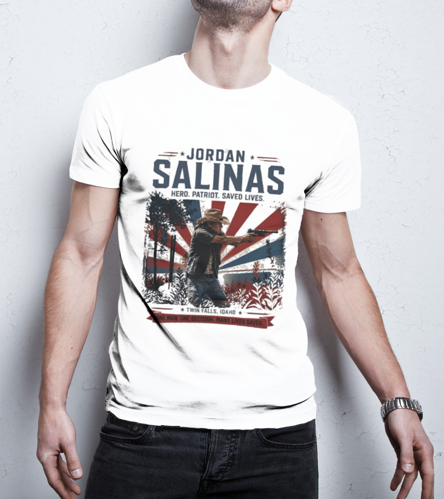 Jordan Salinas Hero Patriot Saved Lives Twin Falls Idaho T-Shirt