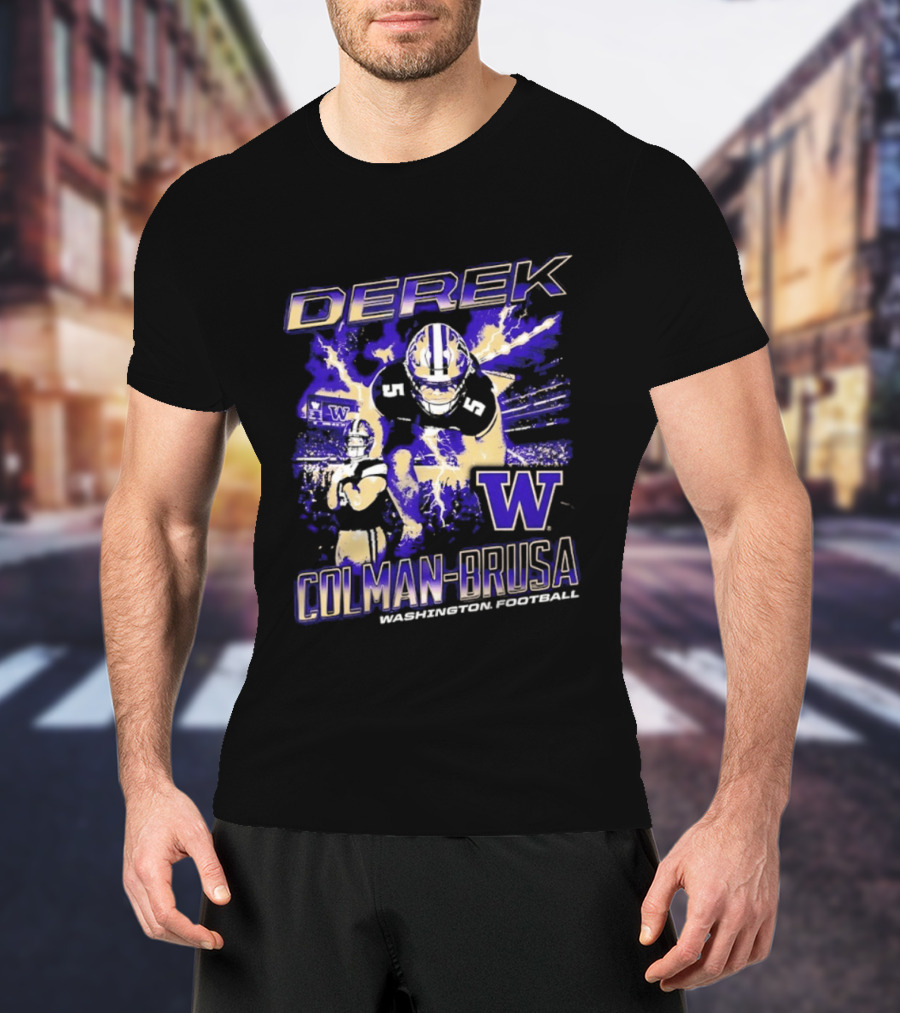 Derek Colman Brusa Washington State Football Huskies W Wildcats T-Shirt