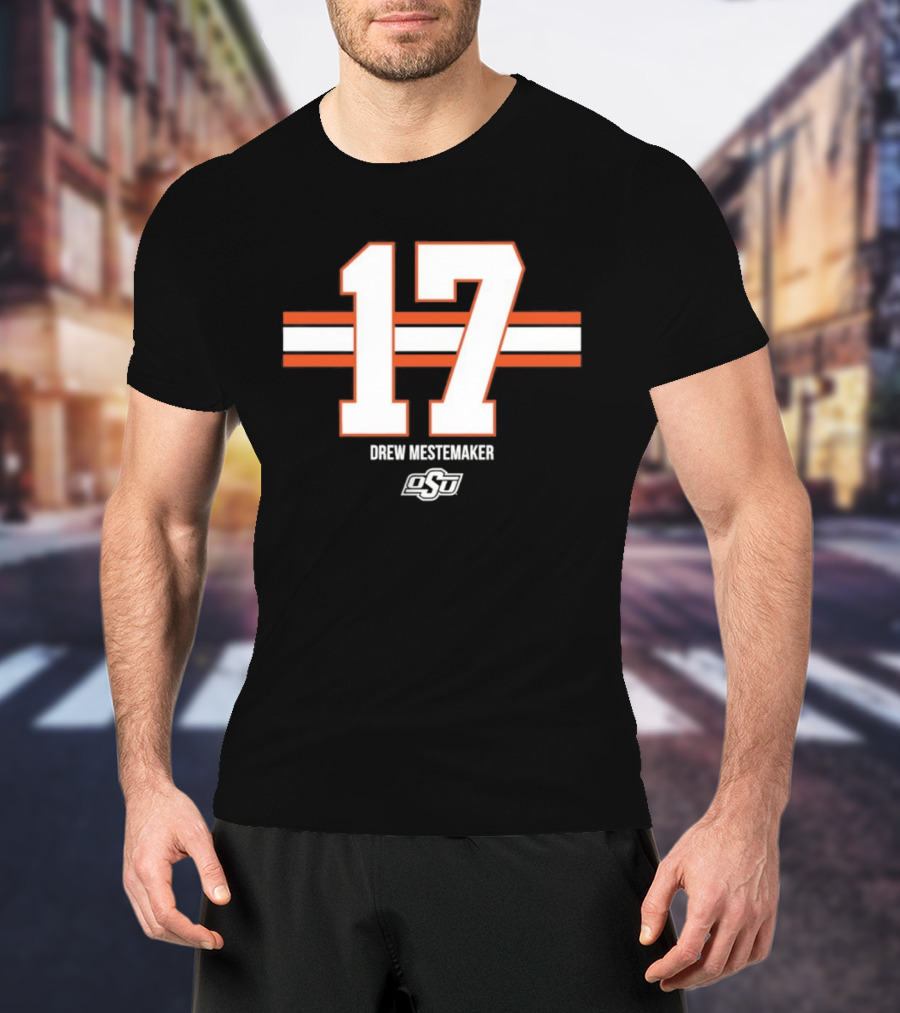 Drew Mestemaker 17 Oklahoma State OSU Football NCAA T-Shirt