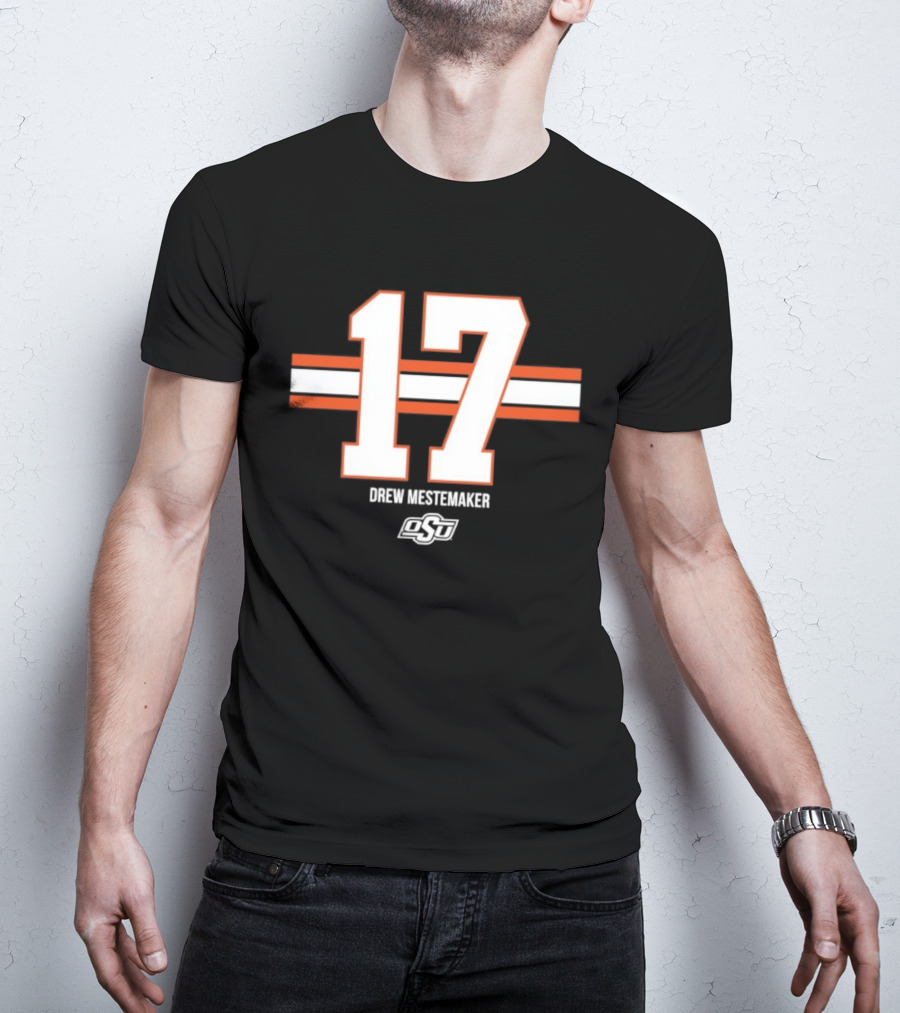 Drew Mestemaker 17 Oklahoma State OSU Football NCAA T-Shirt