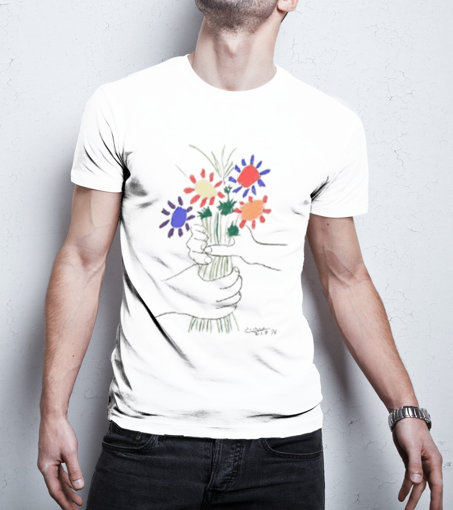 PEACE FOR ALL Uniqlo Tom Mayo Woodman Pablo Picasso Flower T-Shirt