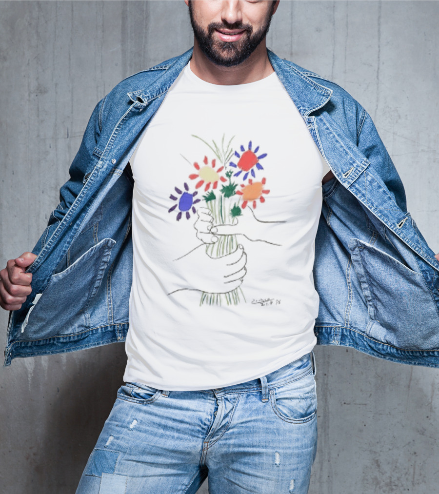 PEACE FOR ALL Uniqlo Tom Mayo Woodman Pablo Picasso Flower T-Shirt