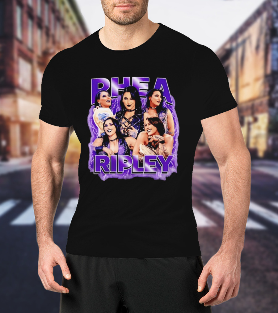 Rhea Ripley Iconic WrestleMania Moments Collage T-Shirt