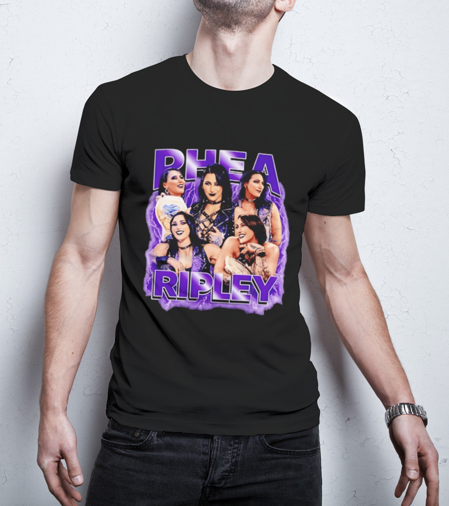 Rhea Ripley Iconic WrestleMania Moments Collage T-Shirt