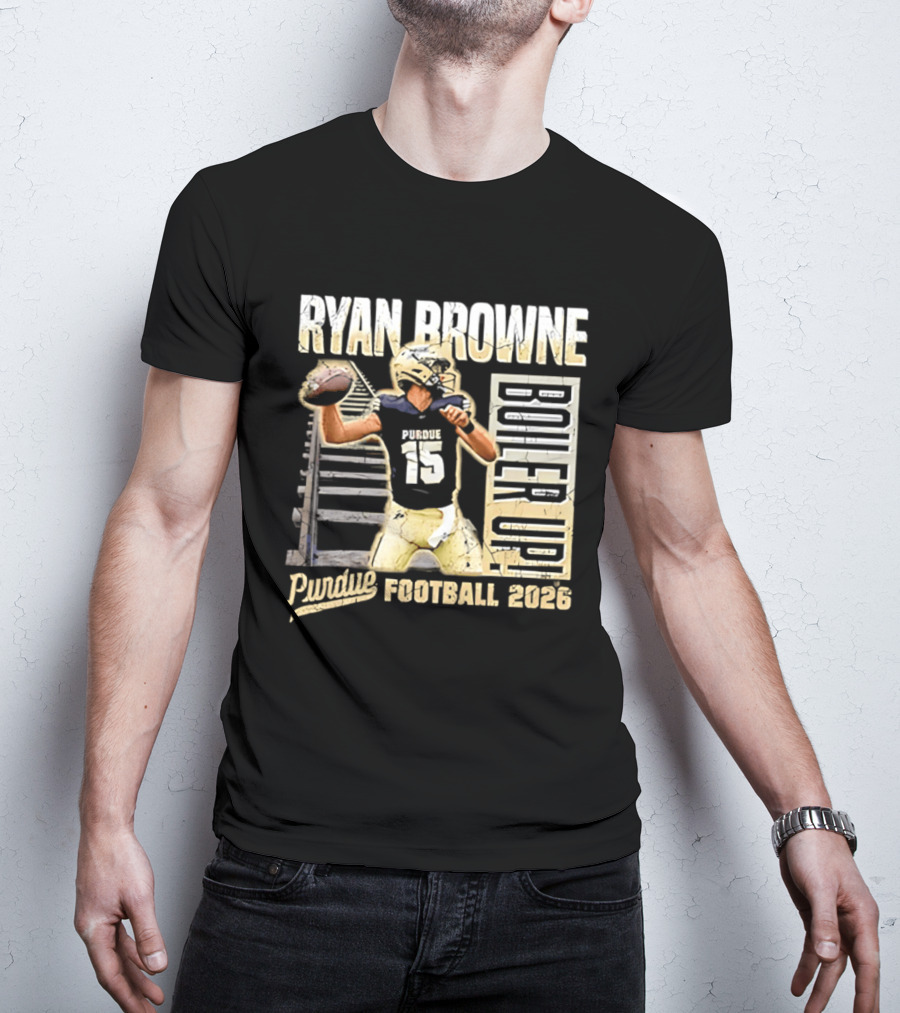 Ryan Browne Purdue Football Boiler Up 2026 T-Shirt