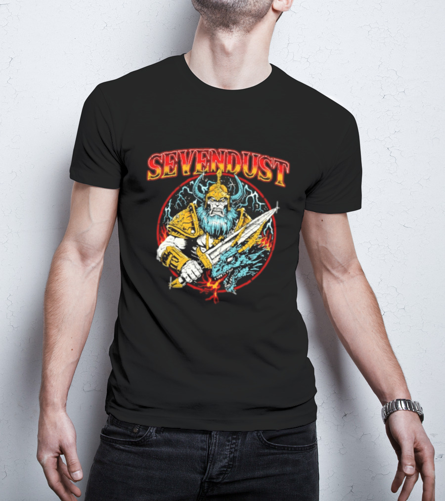 Sevendust Viking Warrior Dragon Battle Axe Power T-Shirt