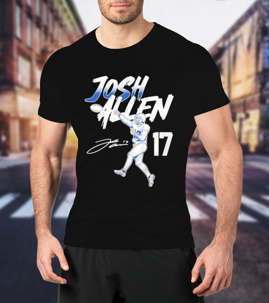 Josh Allen 17 Buffalo Bills Football Star 2026 Pose T-Shirt