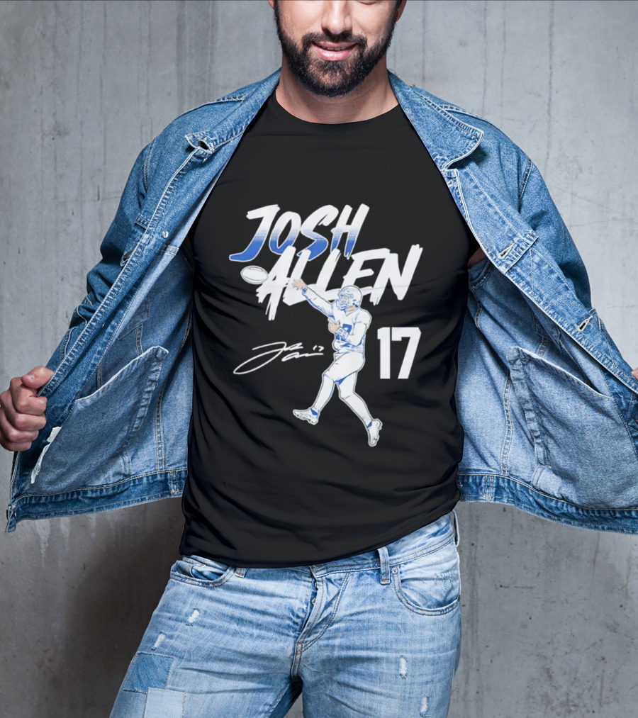 Josh Allen 17 Buffalo Bills Football Star 2026 Pose T-Shirt