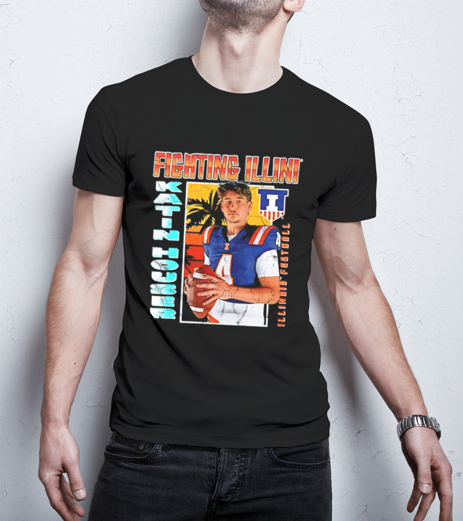 Fighting Illini Katin Houser Illinois Football 2026 NCAA Big Ten T-Shirt