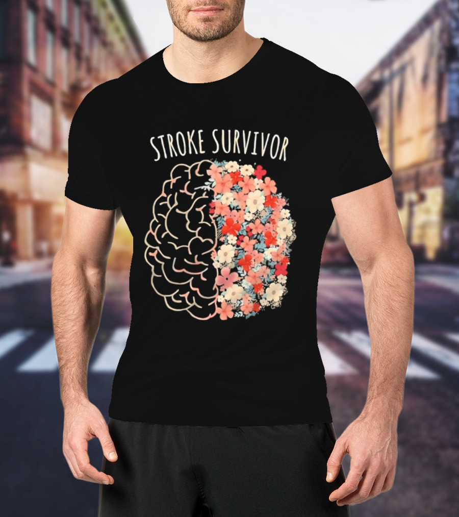 Stroke Survivor Brain With Floral T-Shirt