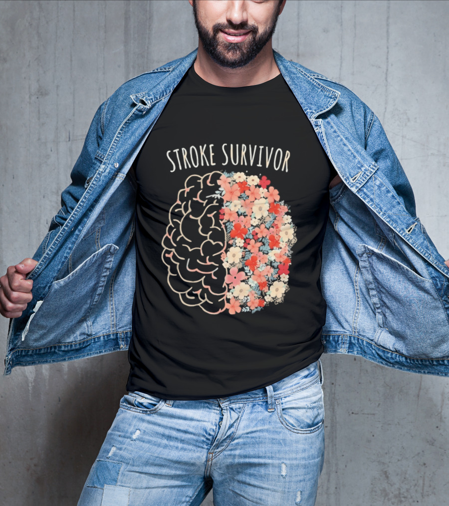Stroke Survivor Brain With Floral T-Shirt