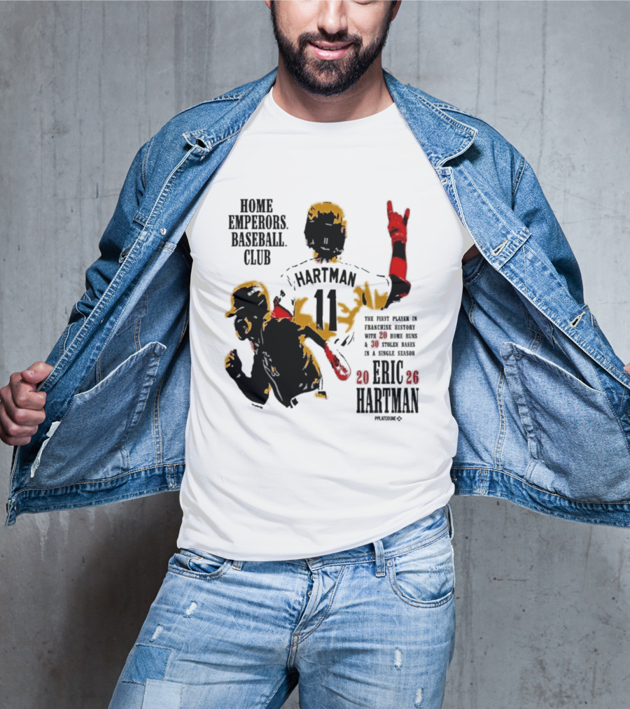 Eric Hartman Rome Emperors Baseball Club 2030 Season T-Shirt