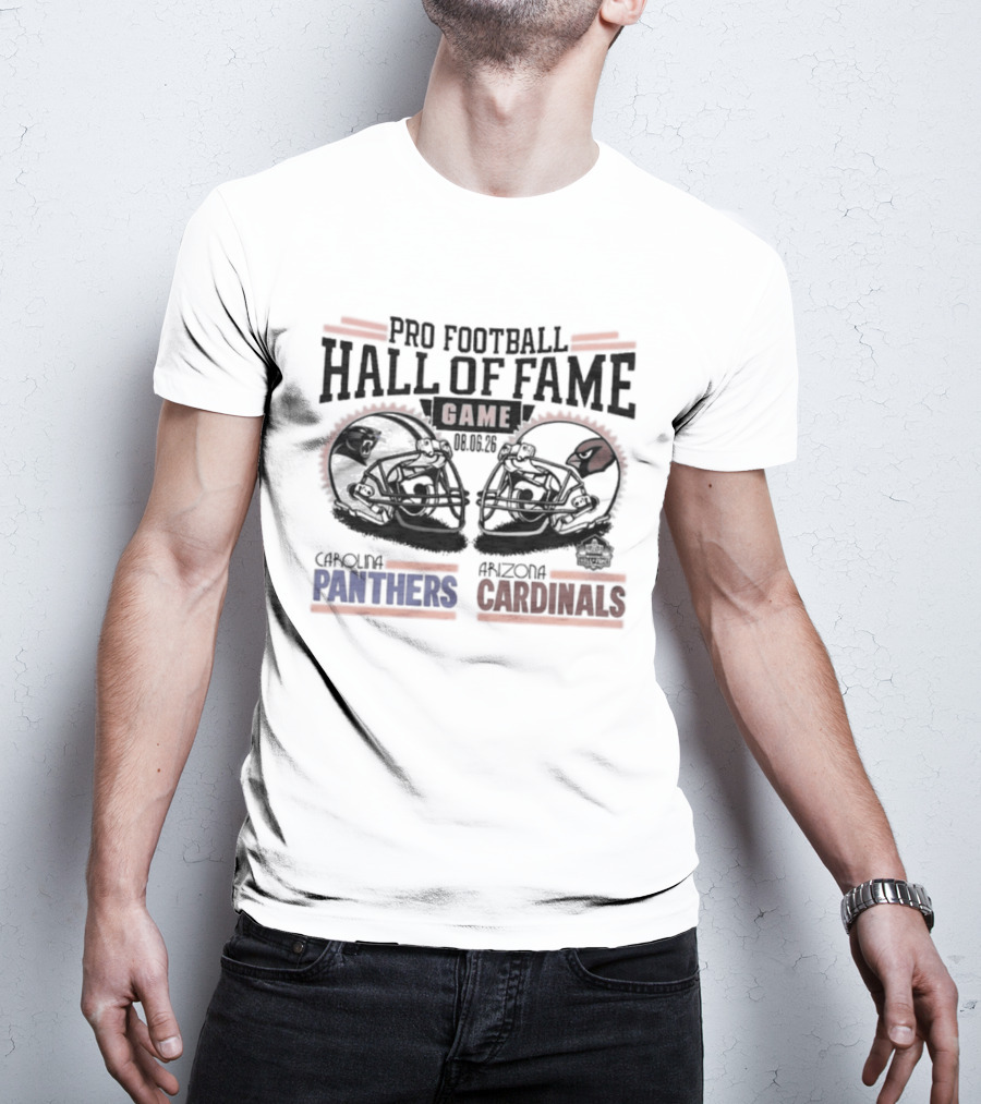 Pro Football Hall Of Fame Game 2026 Carolina Panthers Arizona Cardinals Matchup T-Shirt