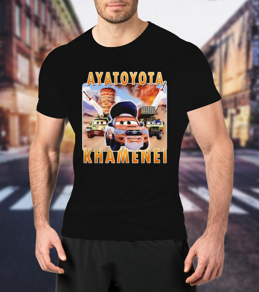 Ayatoyota Khamenei Toyota Ayatollah Car Rockets Desert Helicopter T-Shirt