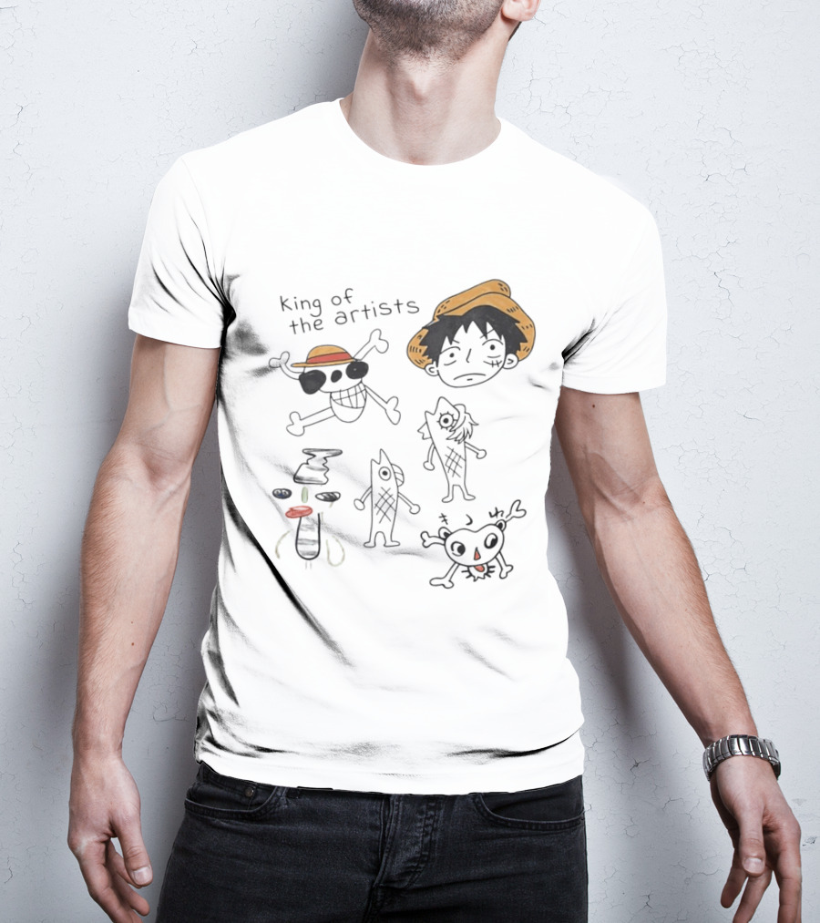 King Of The Artists One Piece Straw Hat Skull Luffy Sketches T-Shirt
