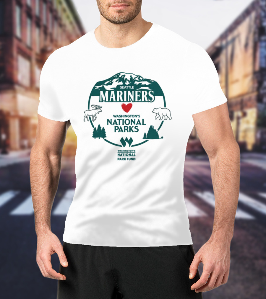 Mariners Love Washington's National Parks Nature Wildlife Mountain Forest Event T-Shirt