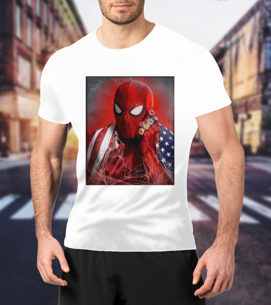 Spider Man Infinity Gauntlet Chess Piece American Flag Avengers Endgame Russo Brothers T-Shirt