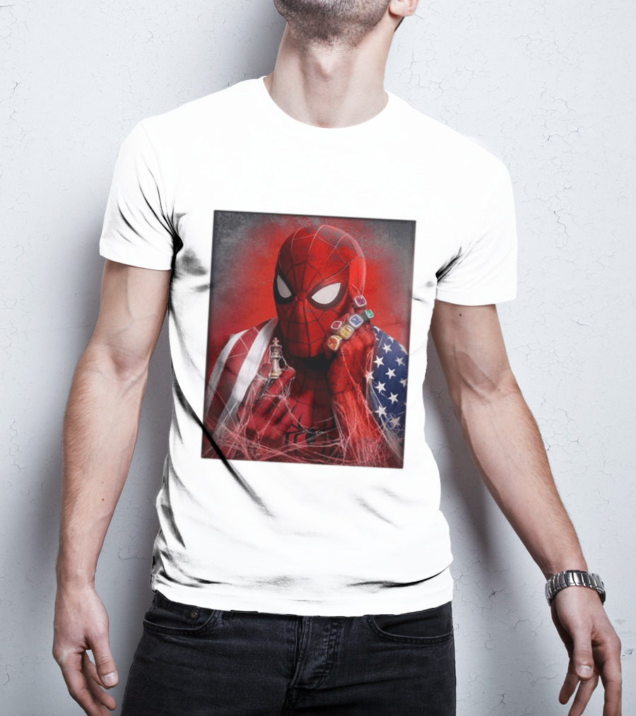 Spider Man Infinity Gauntlet Chess Piece American Flag Avengers Endgame Russo Brothers T-Shirt