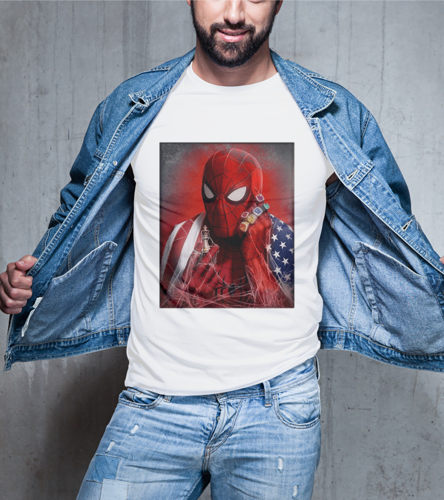 Spider Man Infinity Gauntlet Chess Piece American Flag Avengers Endgame Russo Brothers T-Shirt
