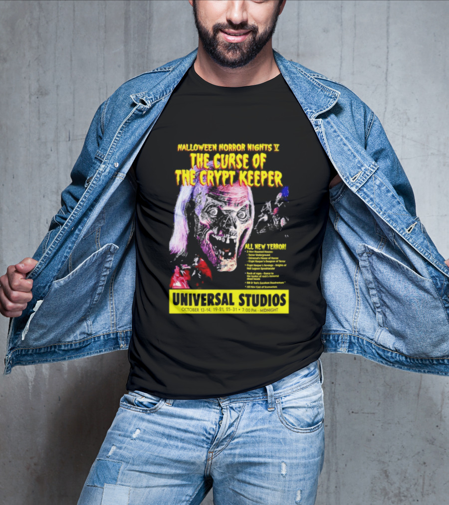 Halloween Horror Nights V The Curse Of The Crypt Keeper Universal Studios 40 Nights Of Terror Universal Studios Midnight T-Shirt