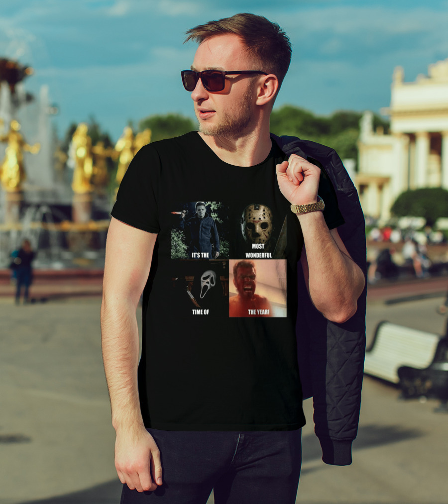 Halloween Horror Icons It's The Most Wonderful Time Of The Year T-Shirt