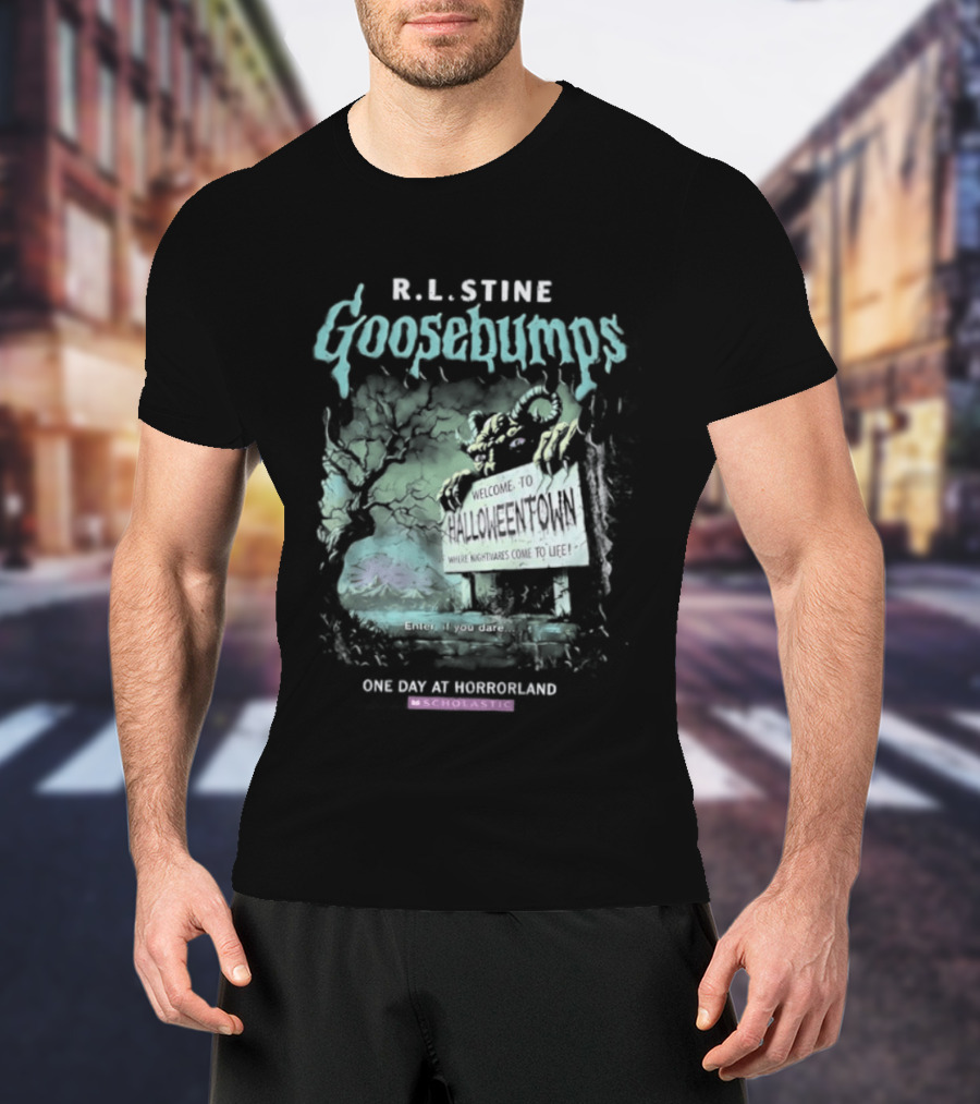 R.L. Stine Goosebumps One Day At Horrorland Halloween T-Shirt