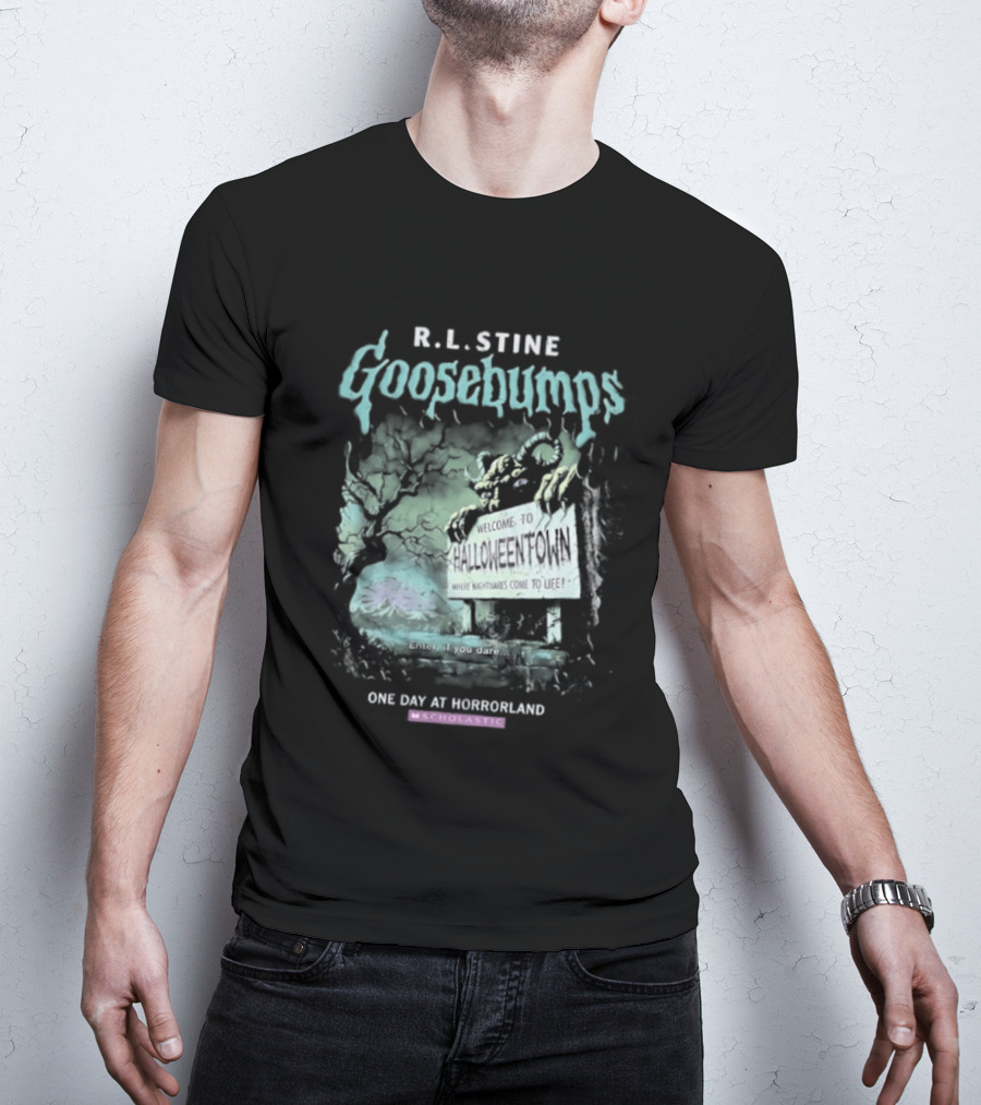 R.L. Stine Goosebumps One Day At Horrorland Halloween T-Shirt