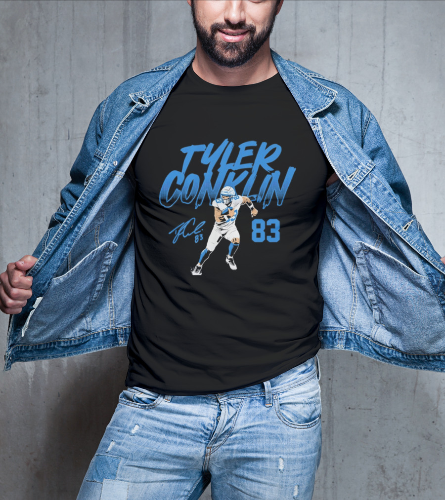 TYLER CONKLIN 83 Detroit Lions Dynamic Pose T-Shirt