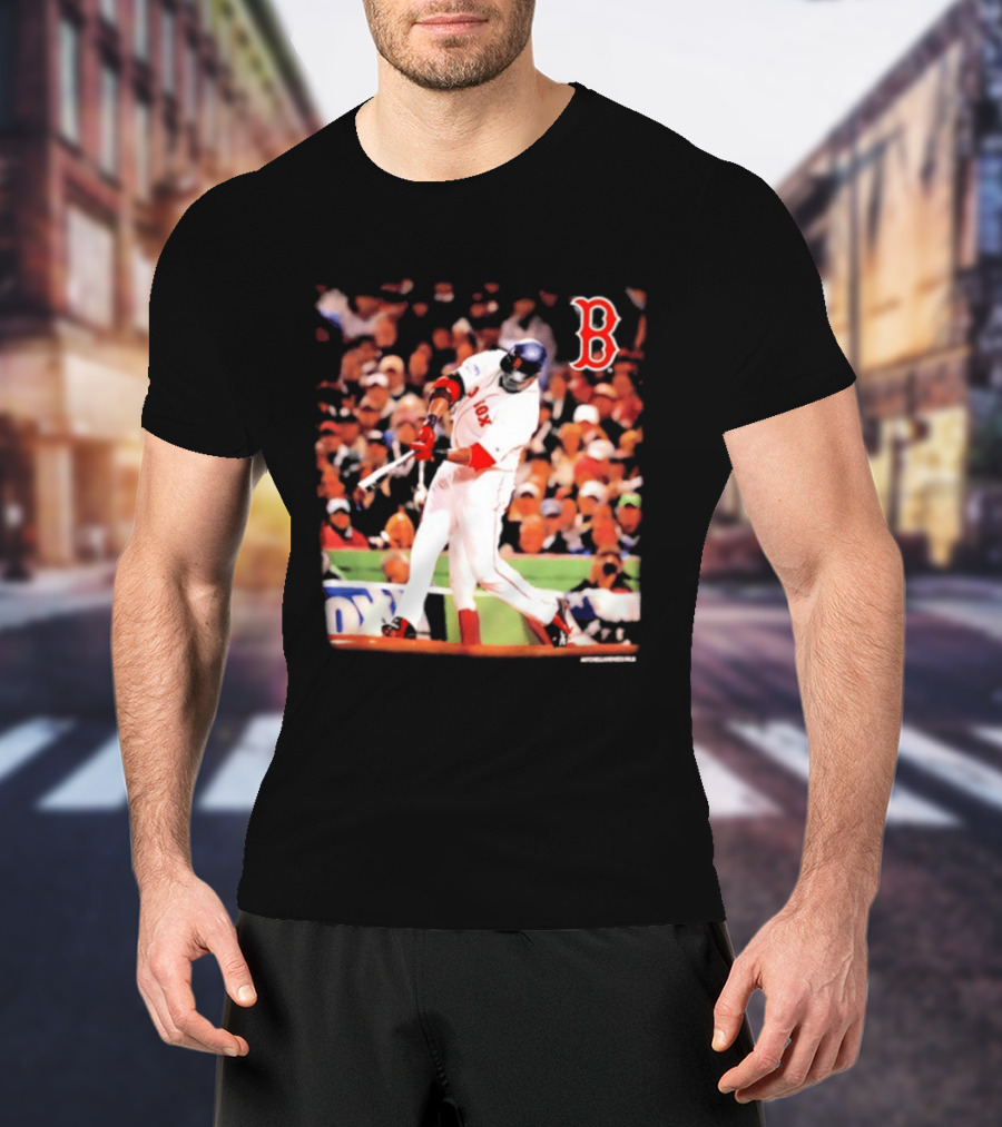Boston Red Sox David Ortiz Iconic Swing Moment T-Shirt