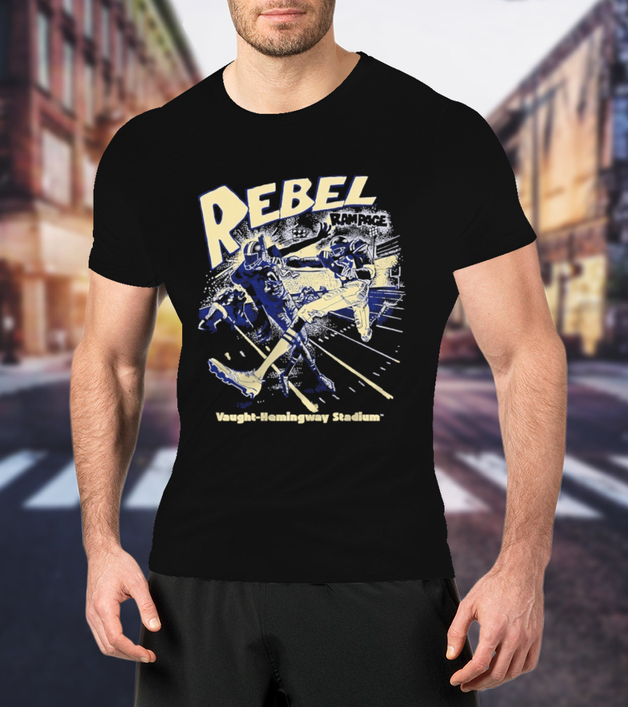Rebel Rampage Ole Miss Football Vaught Hemingway Stadium T-Shirt