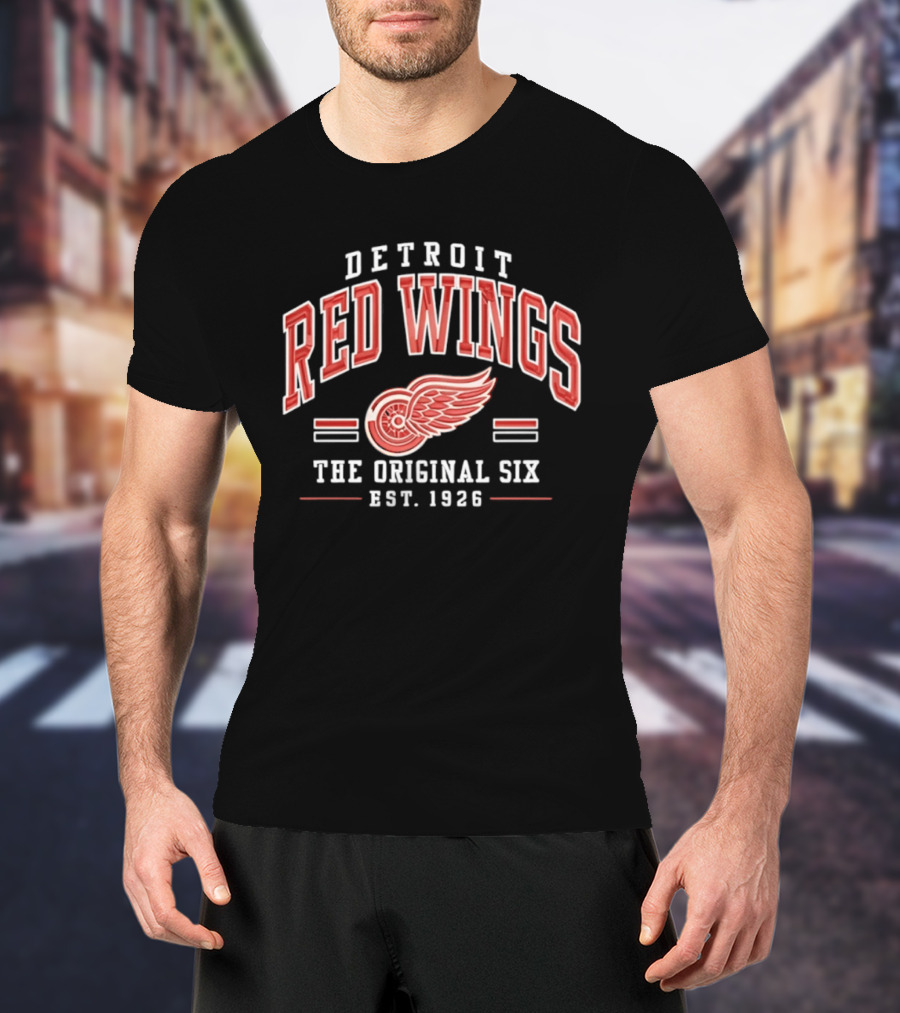 Detroit Red Wings The Original Six Est 1926 Vintage Hockey Team T-Shirt