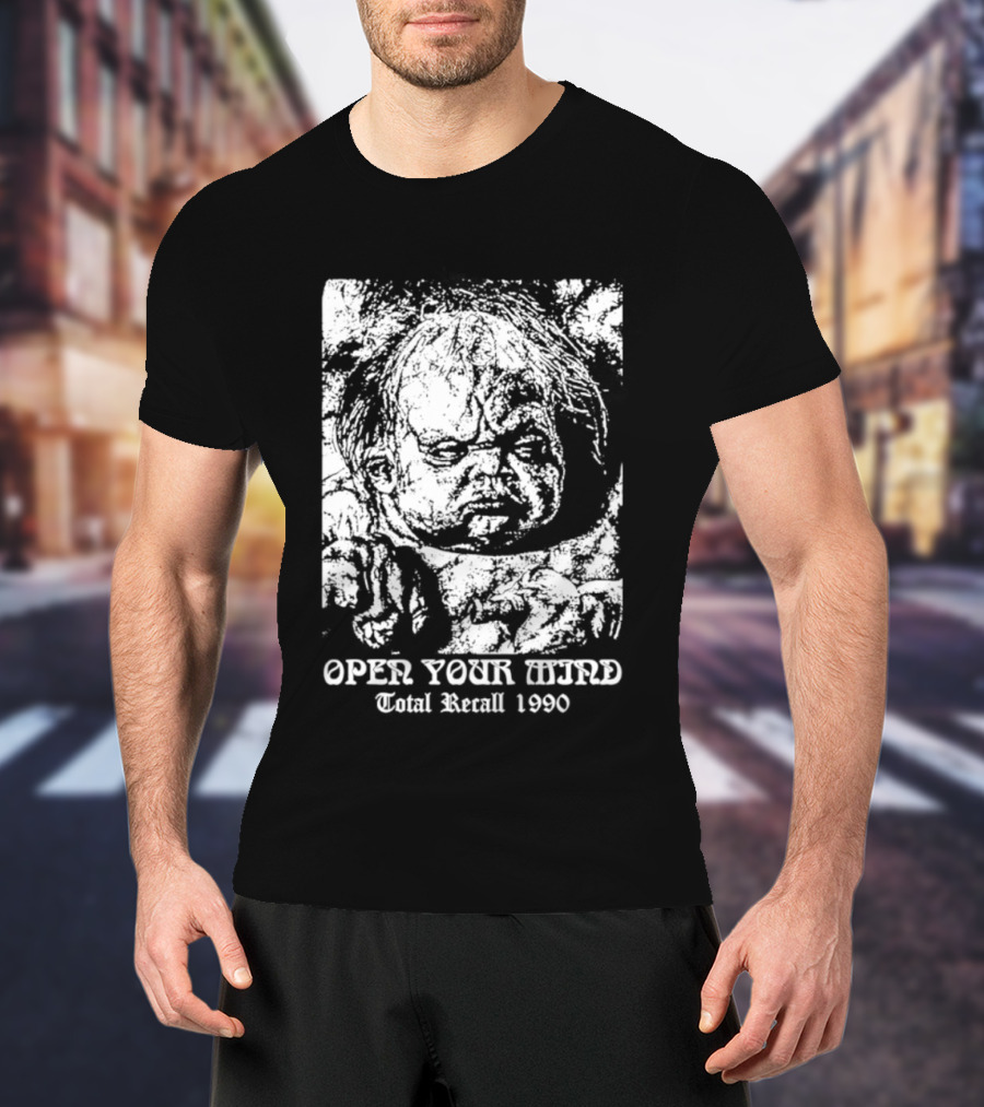 Open Your Mind Total Recall 1990 Arnold Schwarzenegger T-Shirt