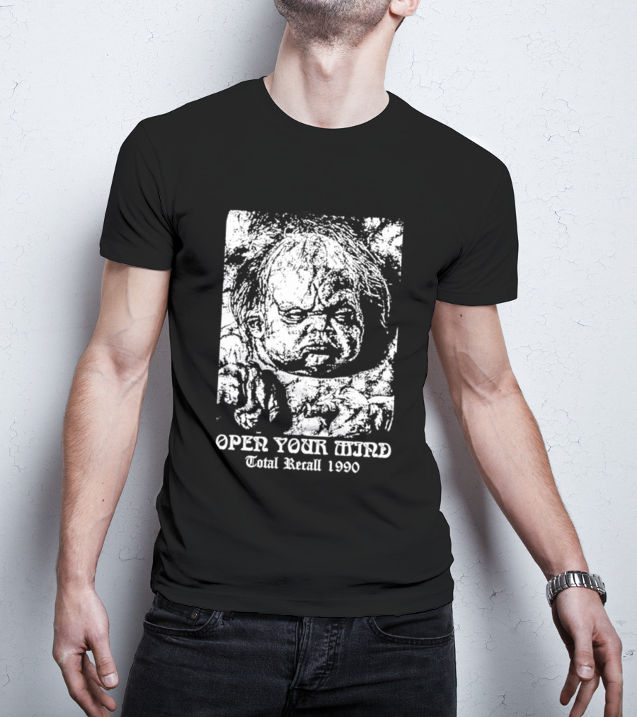 Open Your Mind Total Recall 1990 Arnold Schwarzenegger T-Shirt