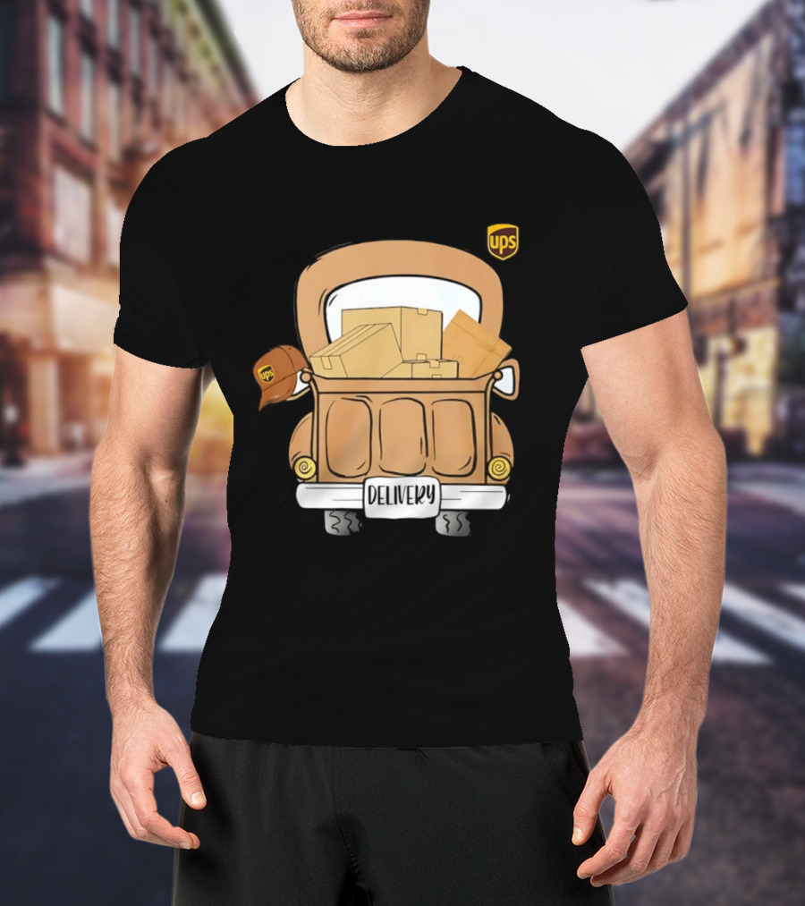 UPS Delivery Truck With Packages And Hat T-Shirt