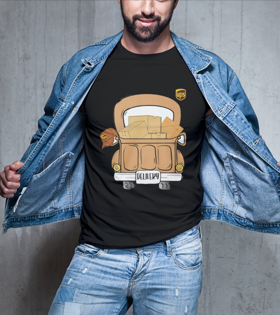 UPS Delivery Truck With Packages And Hat T-Shirt