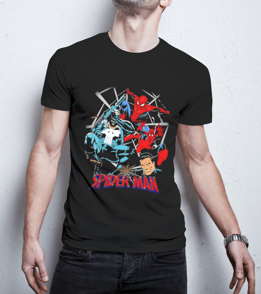 Spider Man Punisher Marvel Comics Crossover Action T-Shirt
