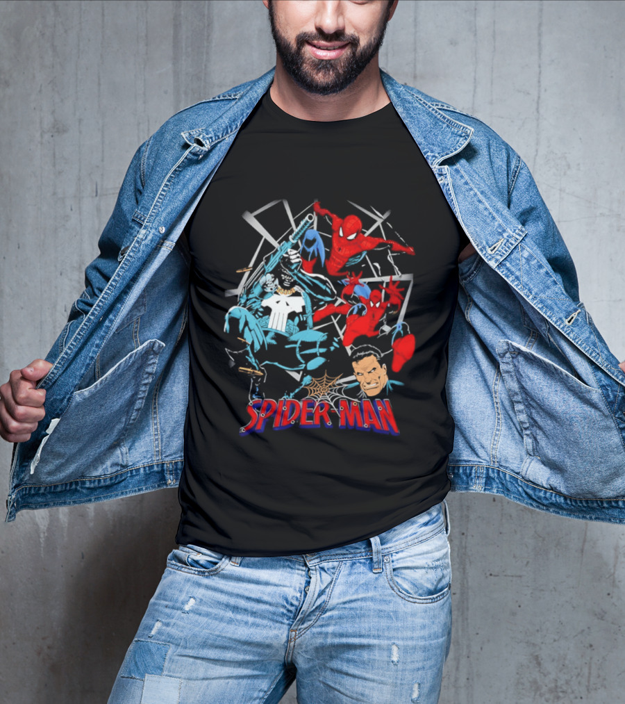 Spider Man Punisher Marvel Comics Crossover Action T-Shirt