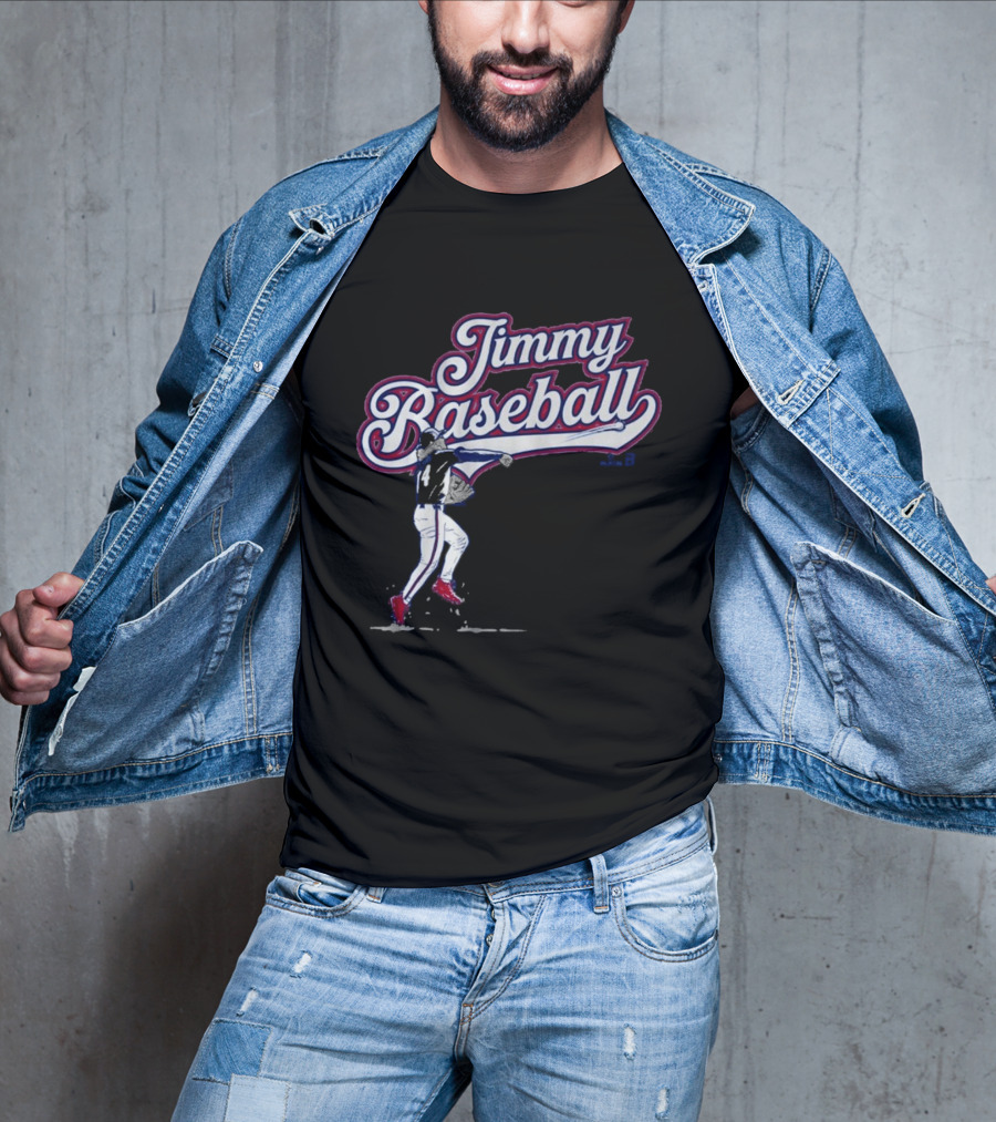 Jimmy Baseball Vintage Style Player Swinging Bat T-Shirt
