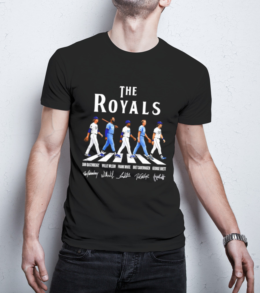 The Royals Dan Quisenberry Willie Wilson Frank White Bret Saberhagen George Brett Kansas City Signatures T-Shirt