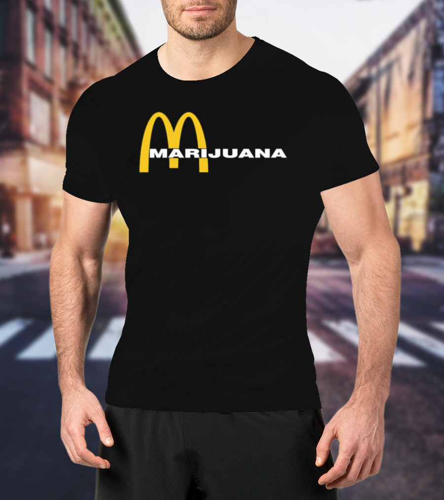 Marijuana Parody McDonald's Golden Arches T-Shirt