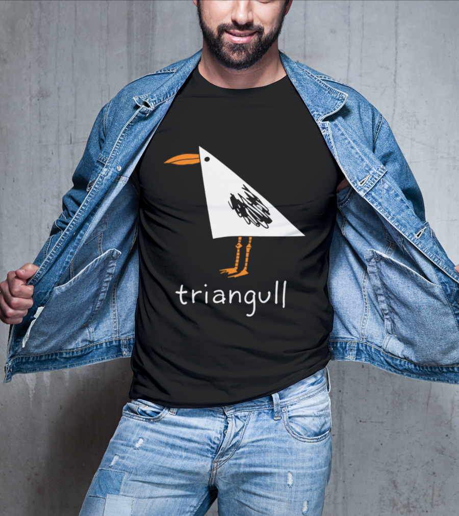 Triangull Seagull Triangle Bird Pun Triangular Art Bird T-Shirt