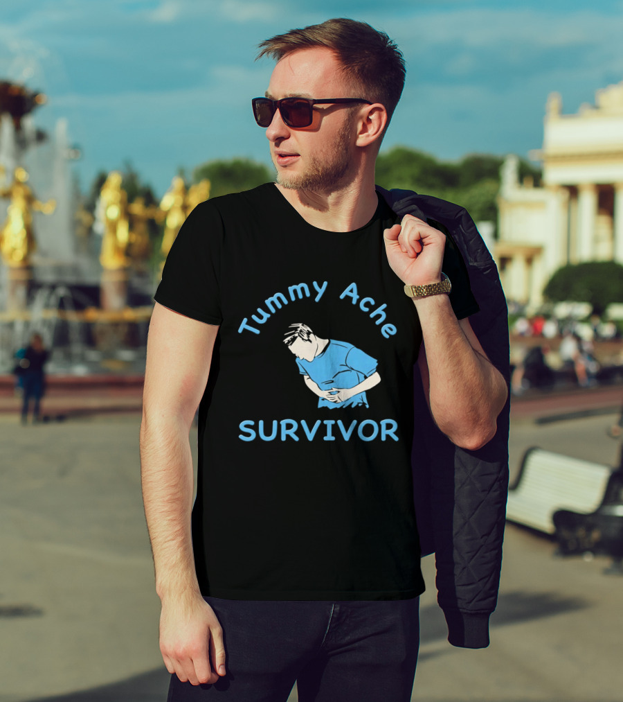 Tummy Ache Survivor Blue Figure T-Shirt