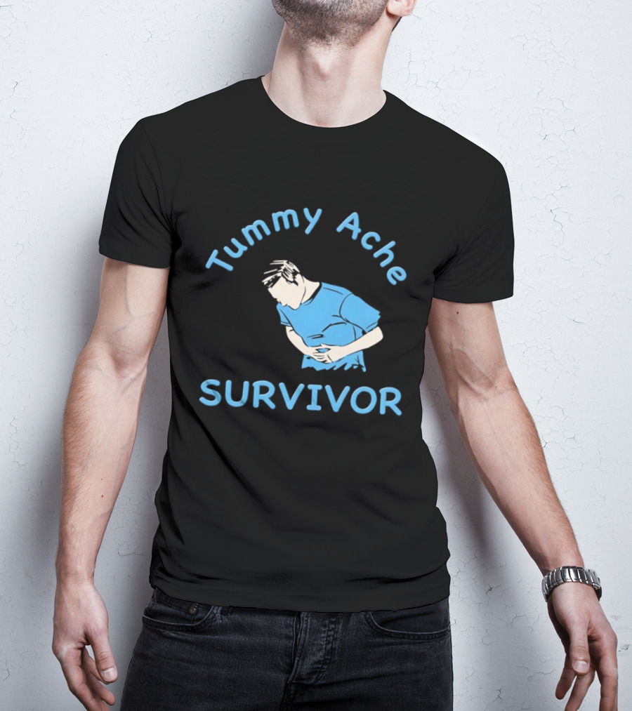 Tummy Ache Survivor Blue Figure T-Shirt