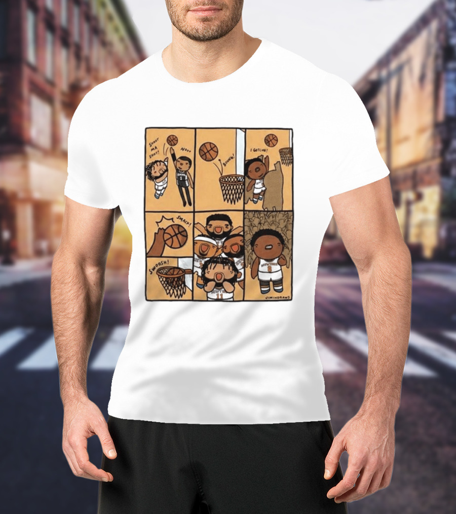 Jimindraws Karl Anthony Towns New York Knicks Comic Style Basketball Fun T-Shirt